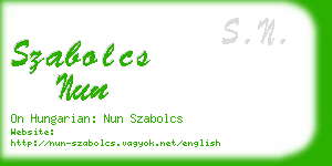 szabolcs nun business card